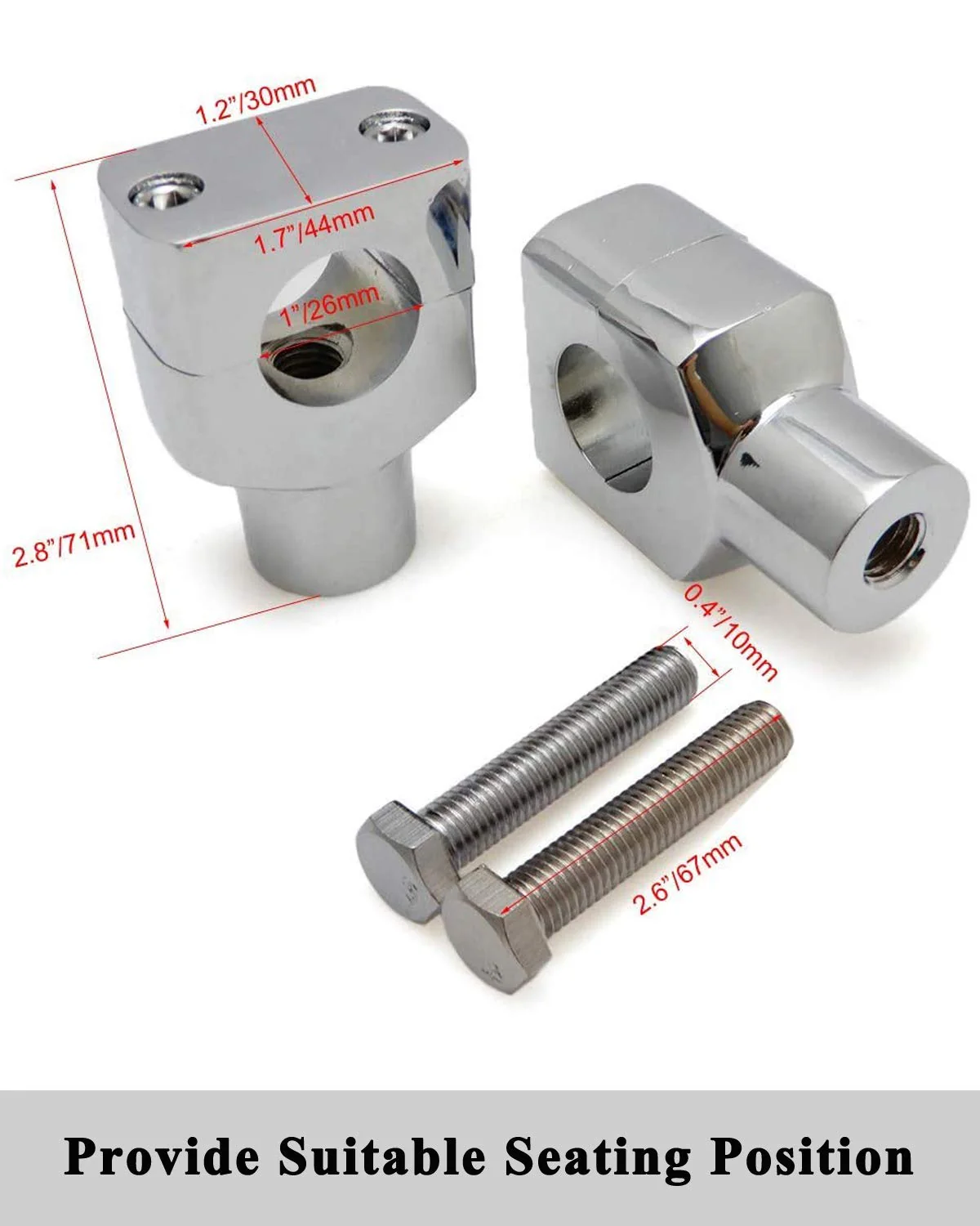 1" 25MM Motorcycle Handlebar Riser Clamp - Image 5