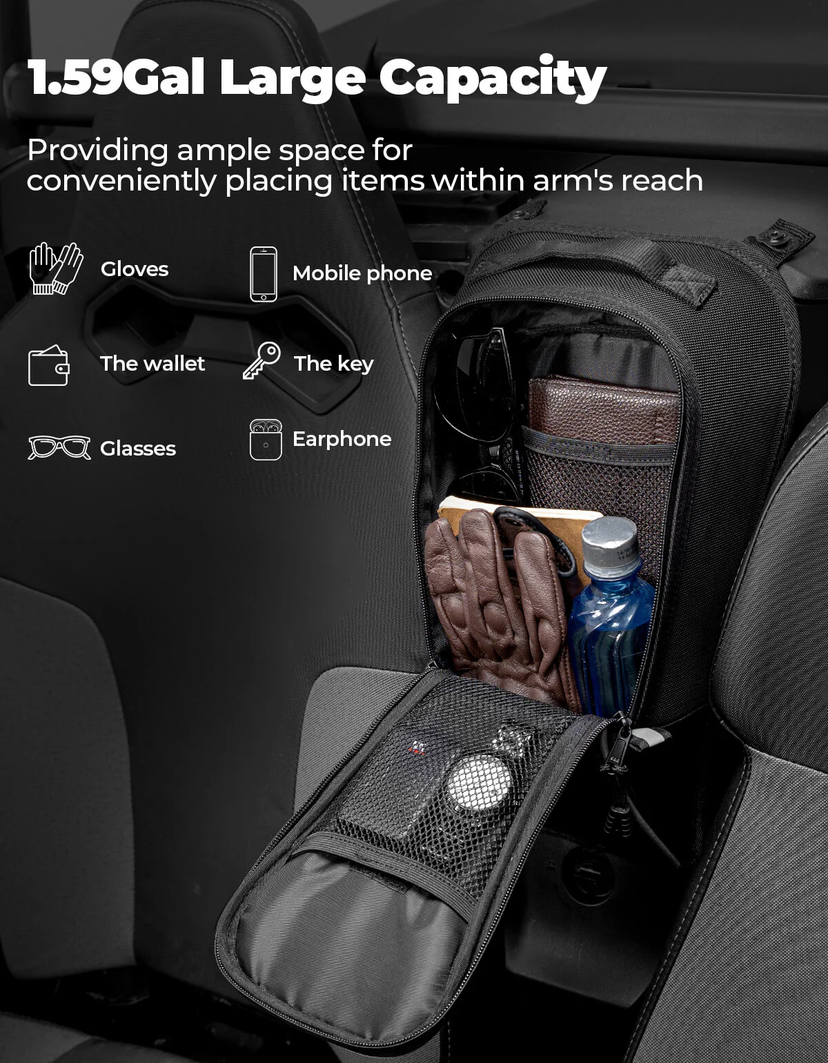 1.6 Gal Center Bags 1680D for 2023+ CFMOTO ZForce 950 Sport | 800 Trail - Image 3