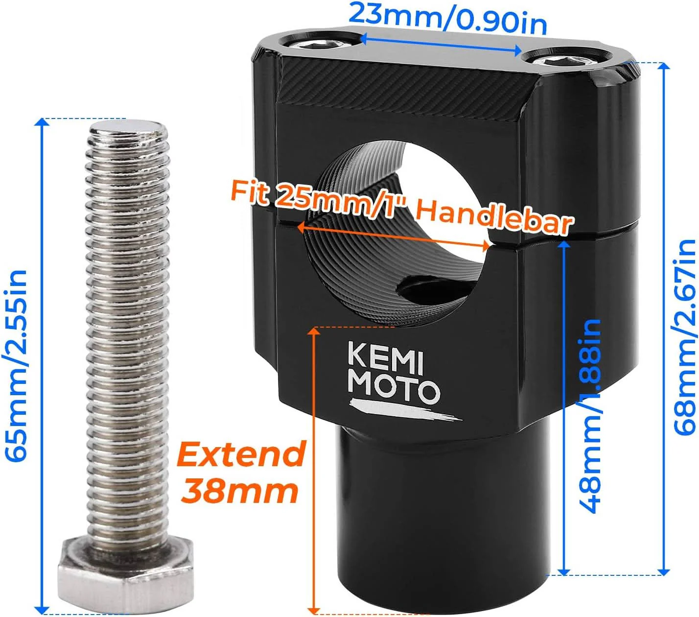 1 Inch Aluminum Handlebar Risers, Universal fit for Motorcycle/ATV Dirt Bike - Image 3