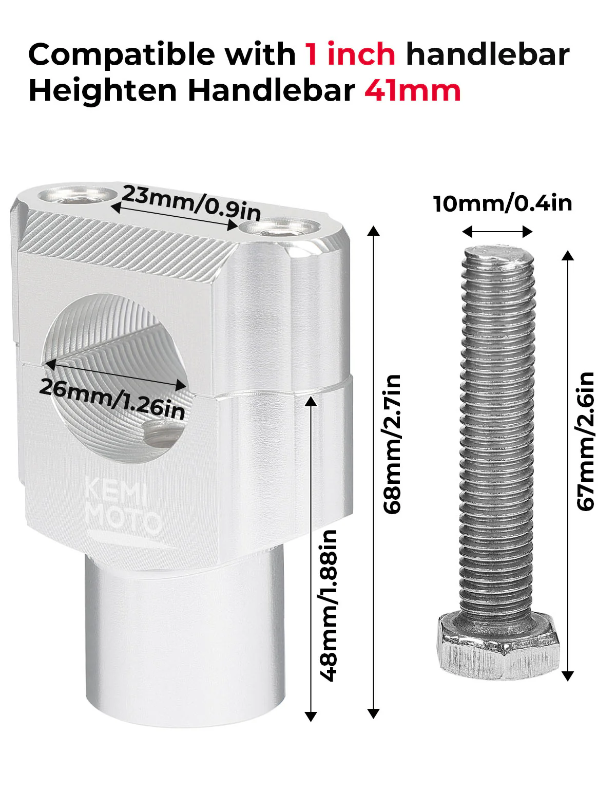1 Inch Motorcycle Handlebar Risers, Aluminum Alloy Motorcycle Risers - Image 2