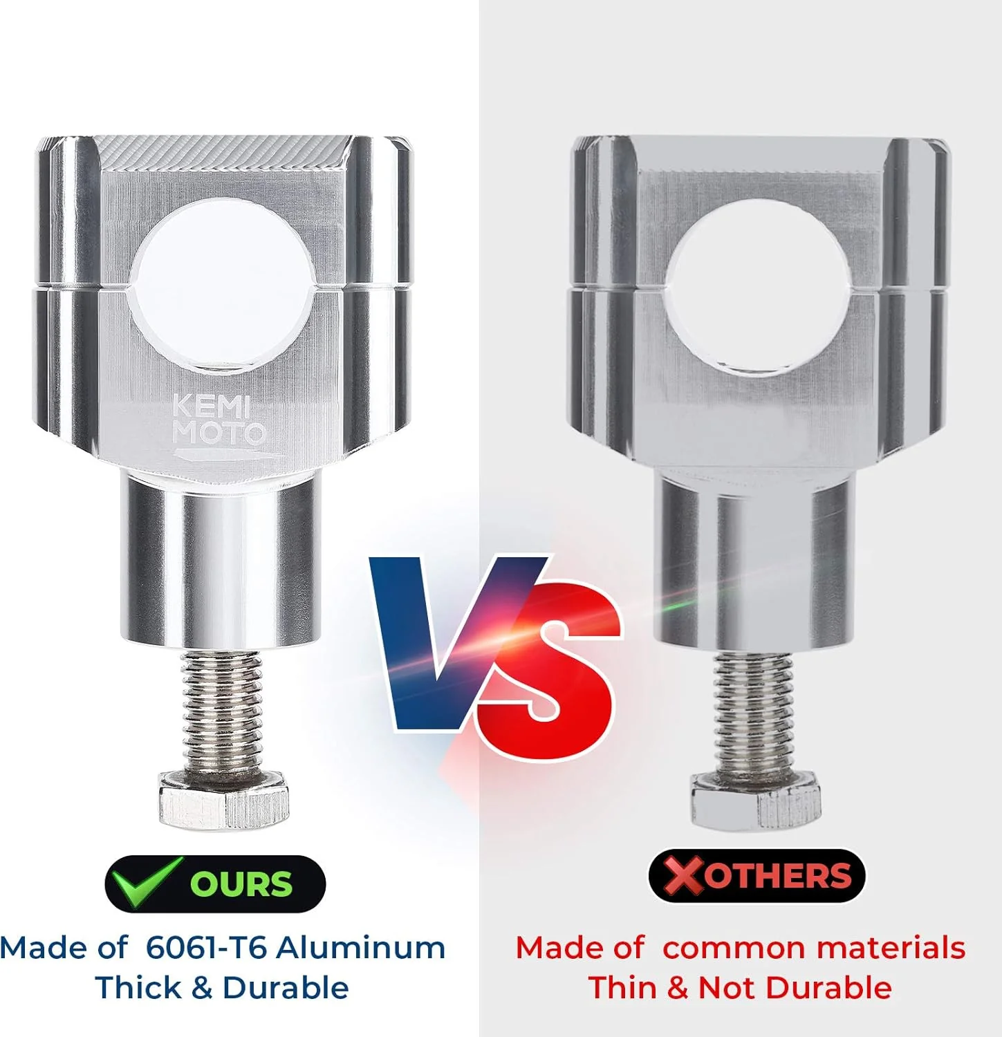 1 Inch Motorcycle Handlebar Risers, Aluminum Alloy Motorcycle Risers - Image 3
