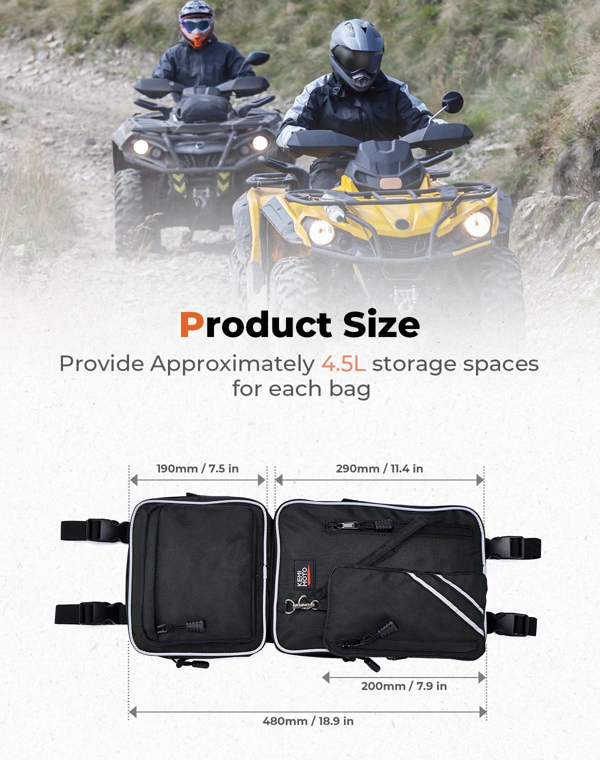 1 Pair ATV Fender Bag with Cup Holder for sportsman Fourtrax Foreman Grizzly - Image 6