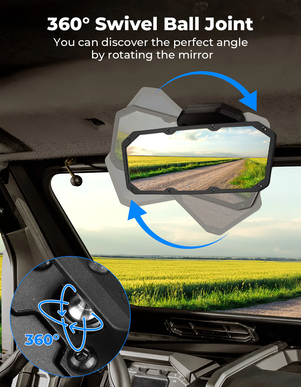 10.2'' Width Center Mirror for Polaris XPEDITION XP/XP 5/ ADV/ADV 5 - Image 5