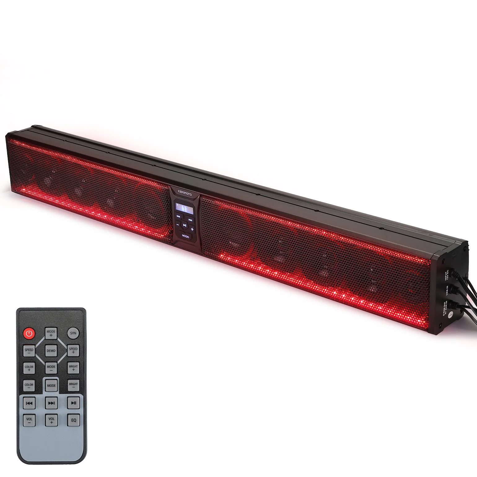10 Speaker Aluminum RGB Sound Bar for UTV Golf Cart Marine with 1.25 in-2 in Roll Bar - Image 9