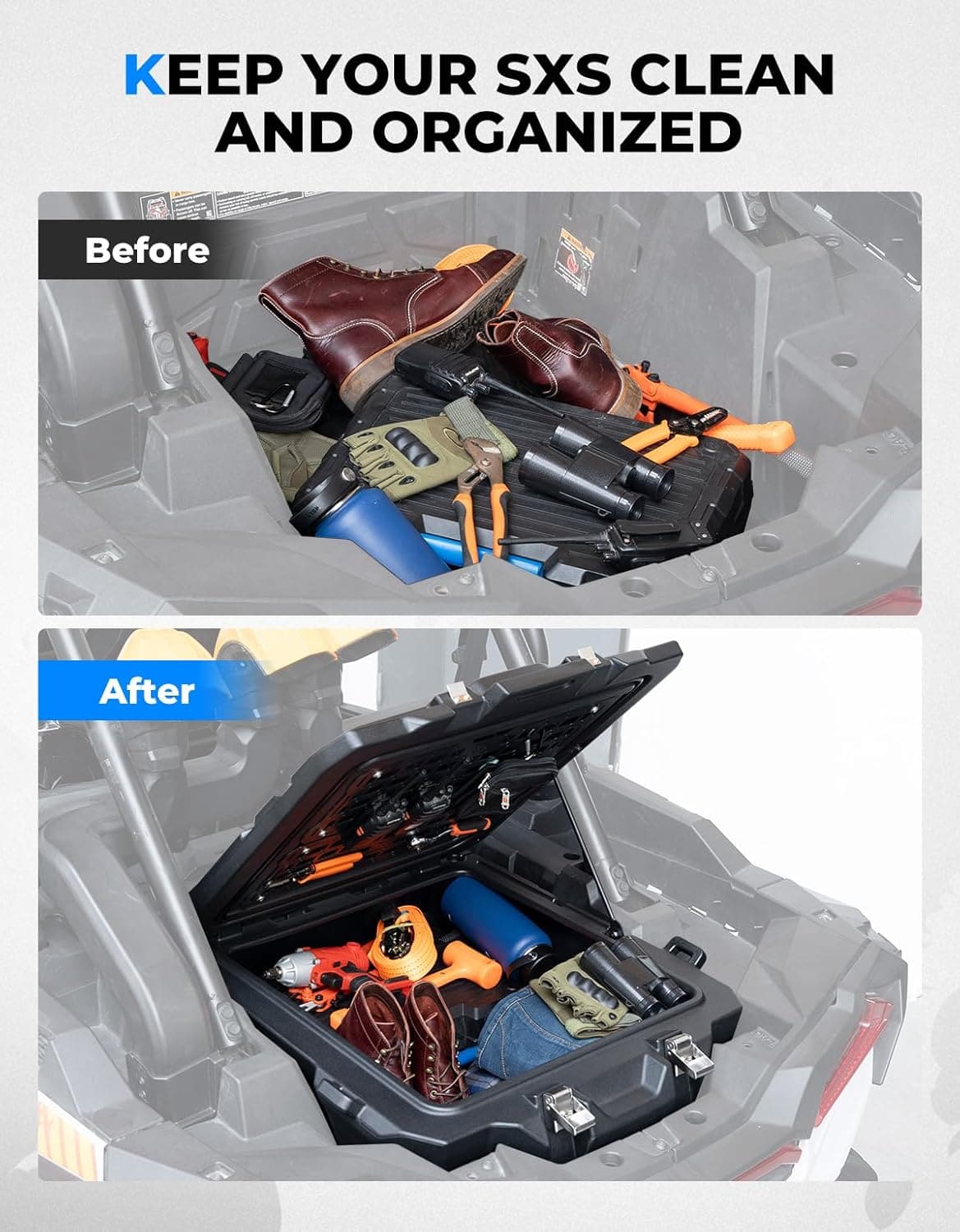 100L UTV Rear Cargo Box for Polaris RZR XP 1000 /4 (2019-2023) - Image 4