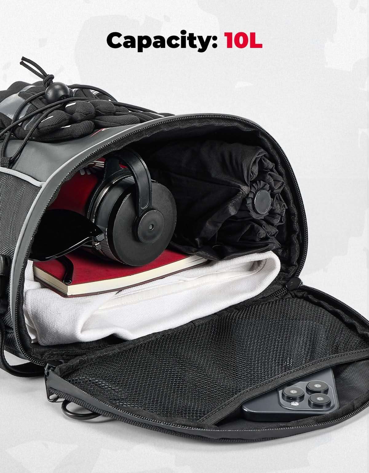 10L Motorcycle Tail Bag, Sports Motorbike Rear Rack Bag - Image 2