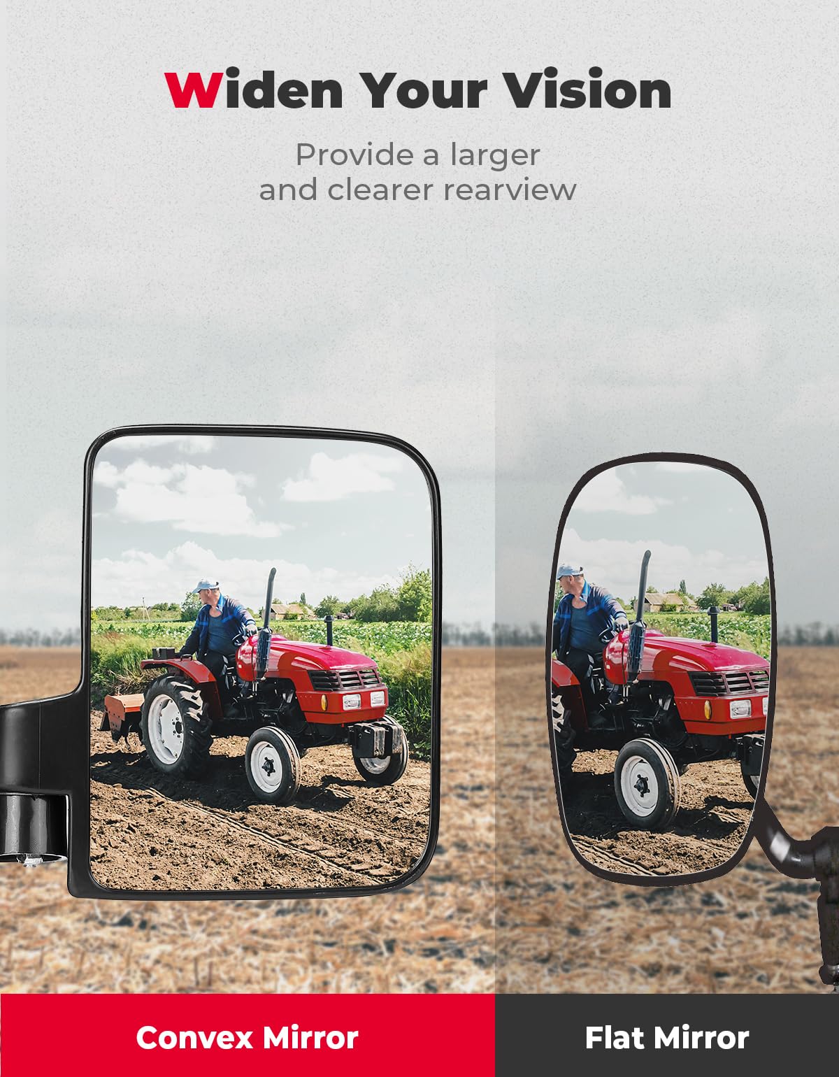 114Lbs Magnetic Side Mirrors for Tractors, Lawn Mover, UTV, ATV (1 pair) - Image 5