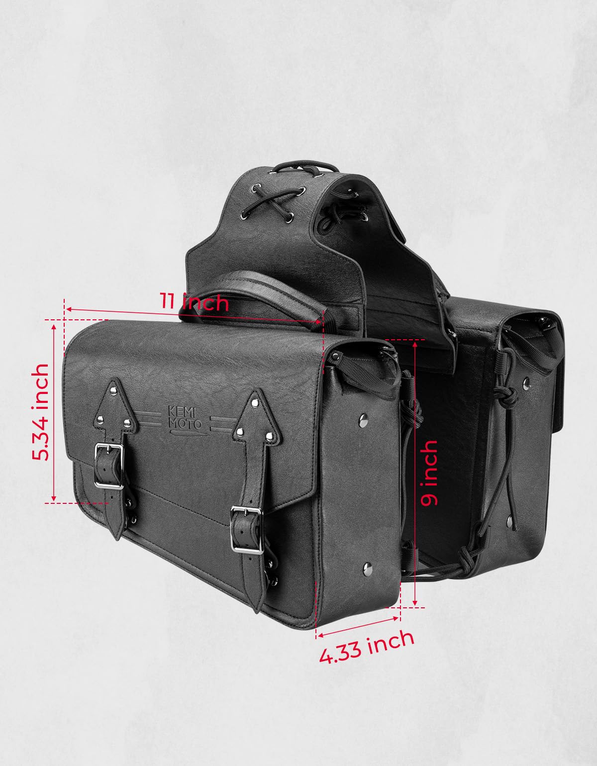 11L Leather Saddlebags for Sportster 883 1200 Softail - Image 5
