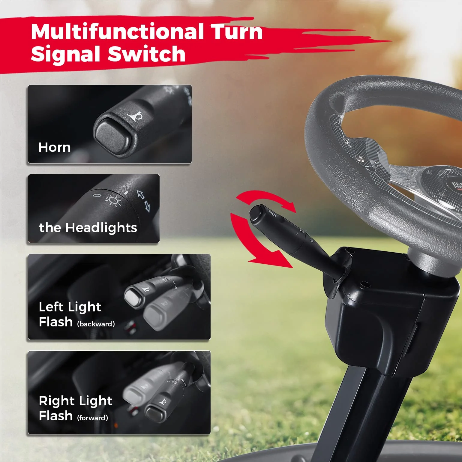 Golf Cart LED Full Light Kit with Turn Signal Switch for EZGO TXT 1996-2013 - Image 4