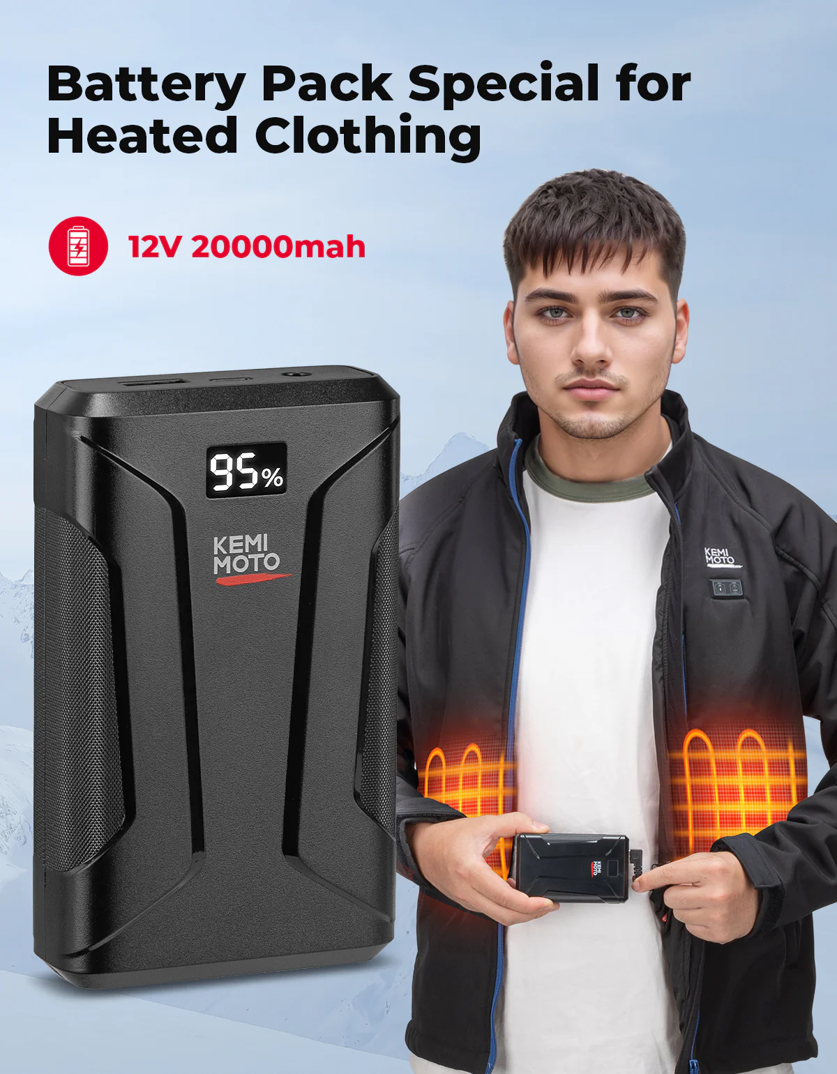 12V Rechargeable Battery for Heated Vest Heated Jackets Heated Hoodies - Image 6