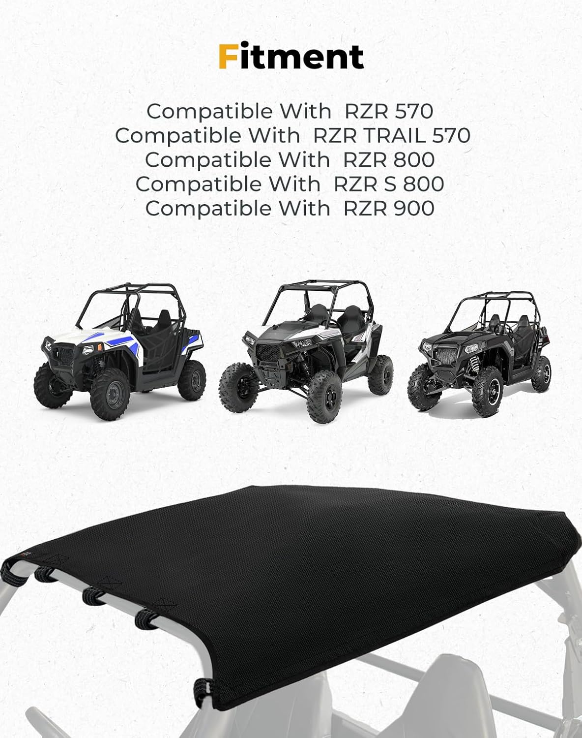 1680D Oxford Fabric Roof for RZR 570/Trail 570/800 - Image 5