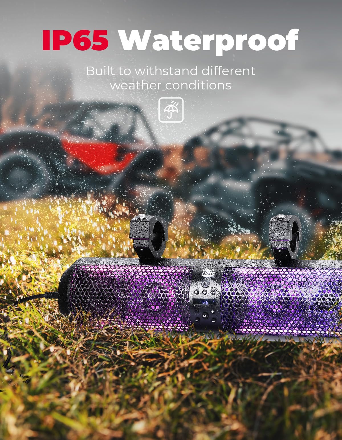 18" RGB Bluetooth Sound Bar for Golf Carts - Image 5