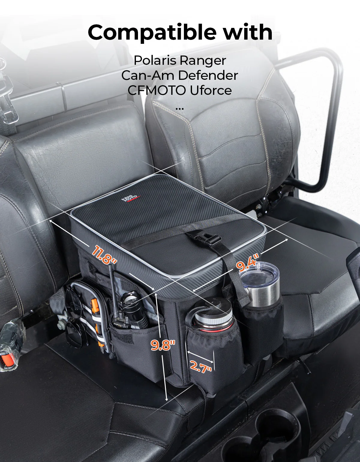 18L UTV Center Console Bench Seat Box for Can-Am Polaris CFMOTO - Image 6