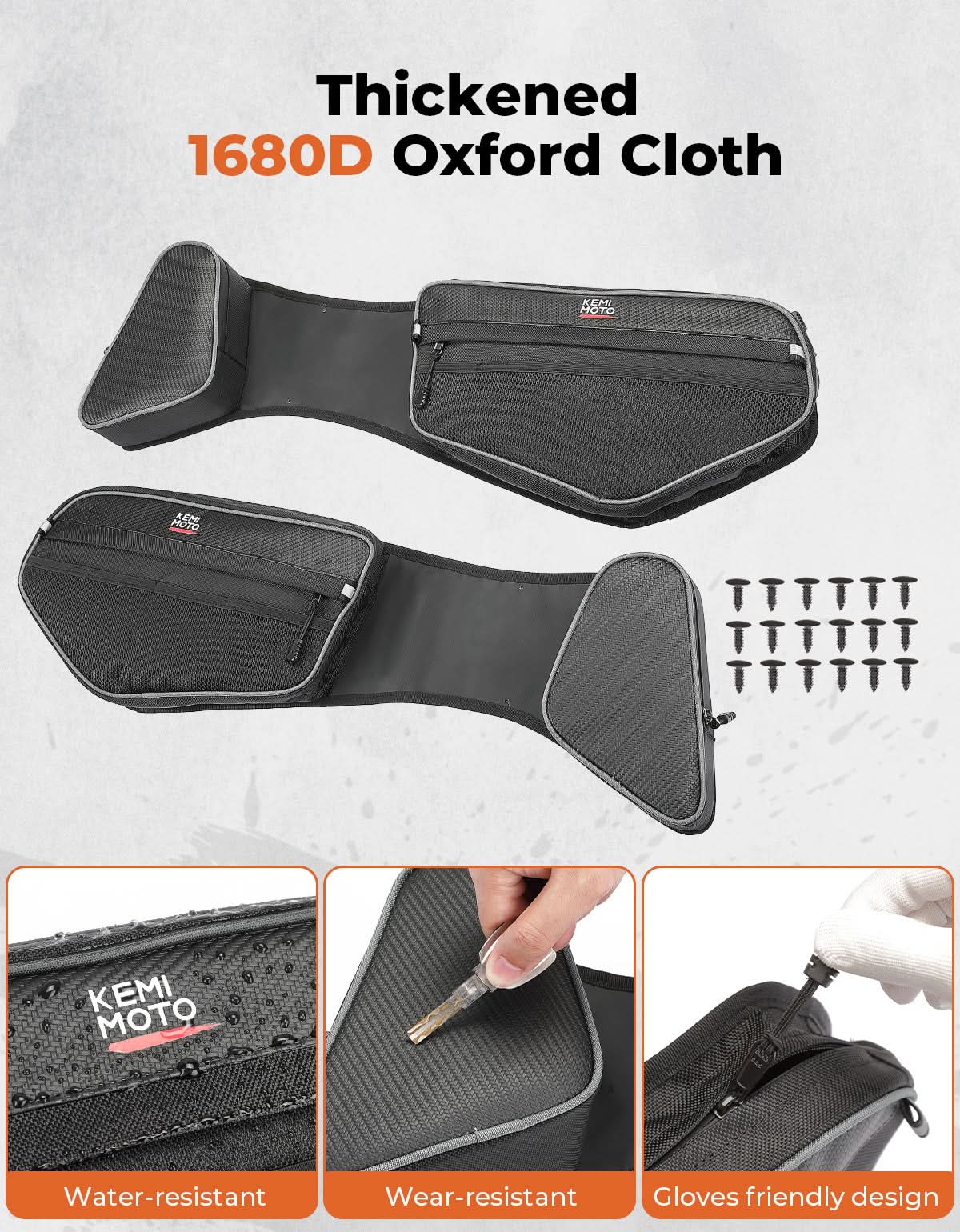 1Pair Door Bags with Knee Pads for Can Am Commander - Image 6