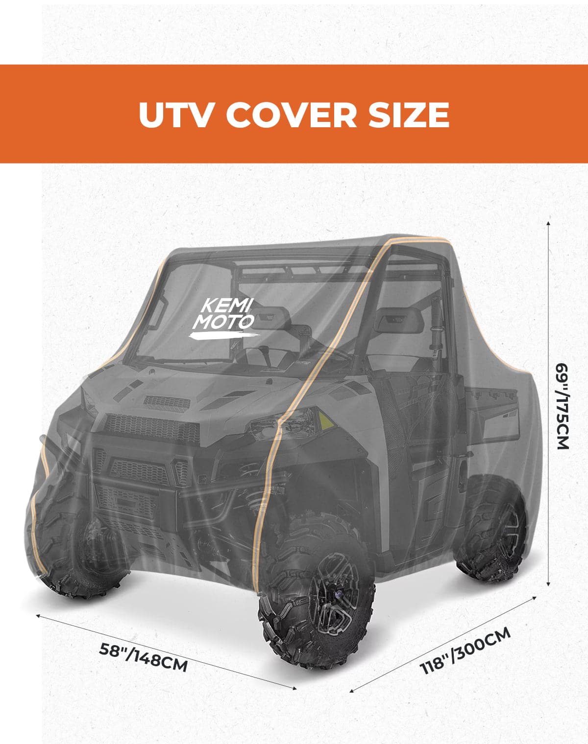 2-3 Seater UTV Cover for Ranger 570/500, ZForce 800 - Image 3