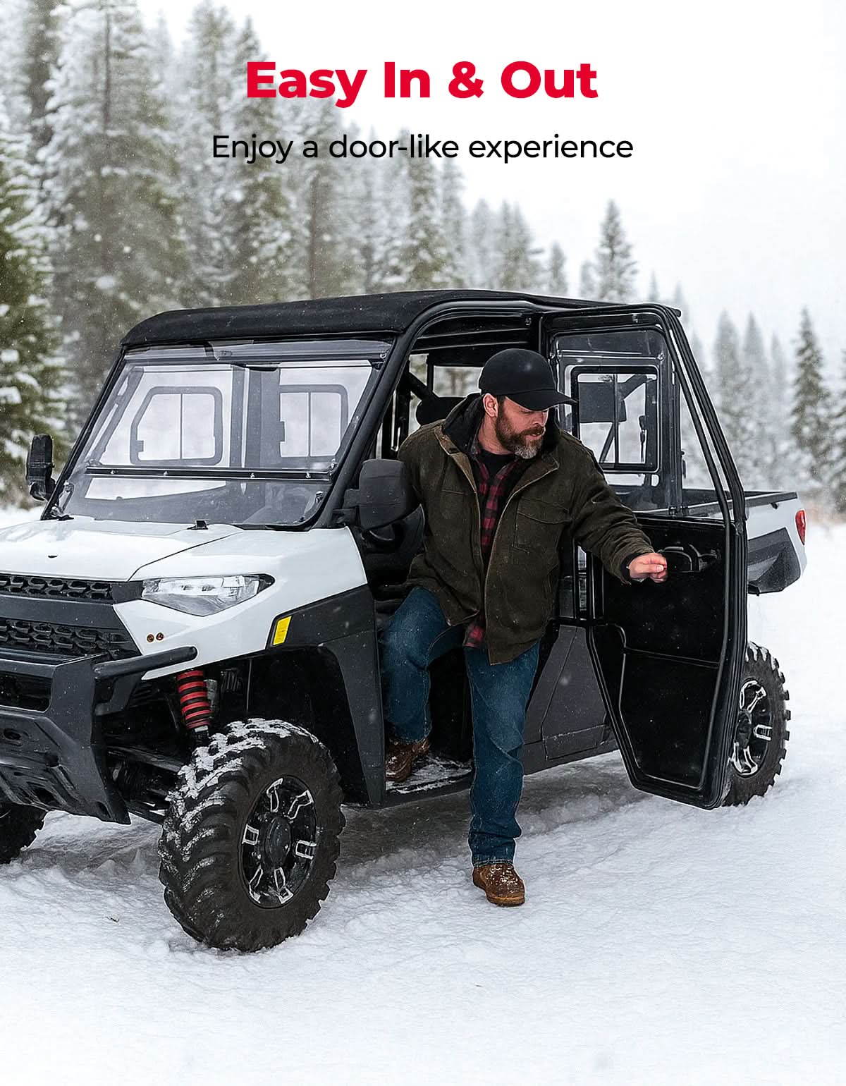 2-in-1 Convertible UTV Doors with Vented Window for Polaris Ranger Crew XP 1000 (2019-2026) - Image 6