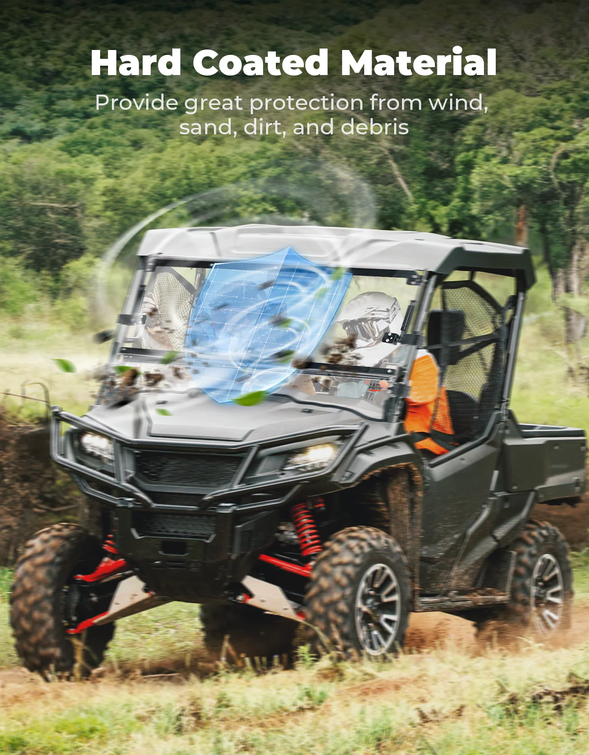 2-IN-1 Flip Windshield for Pioneer 1000 1000-5 1000-6 2016-2026 - Image 7