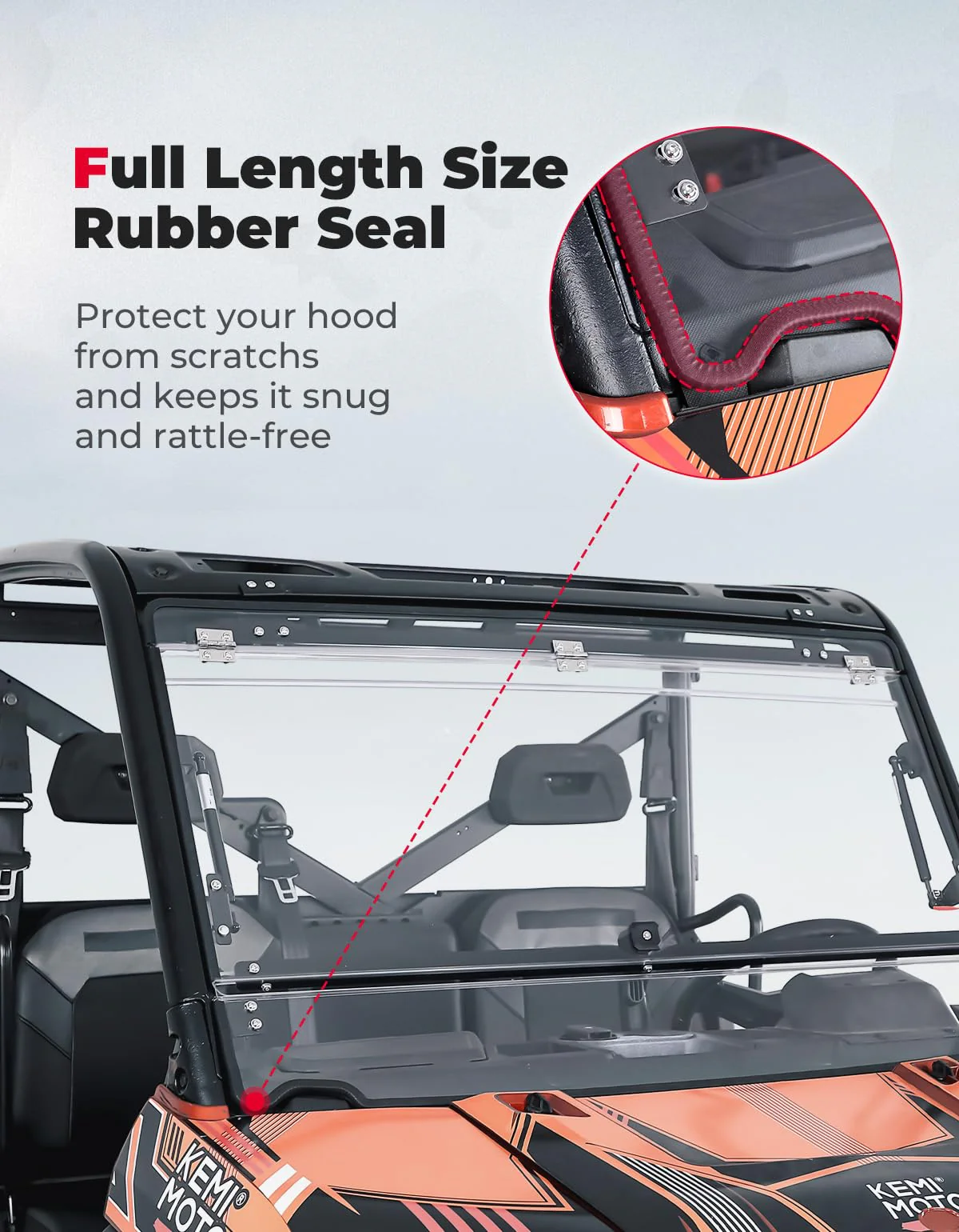 2-IN-1 Flip Windshield for Polaris Ranger XP 900/1000/ Crew 2014-2026 - Image 4