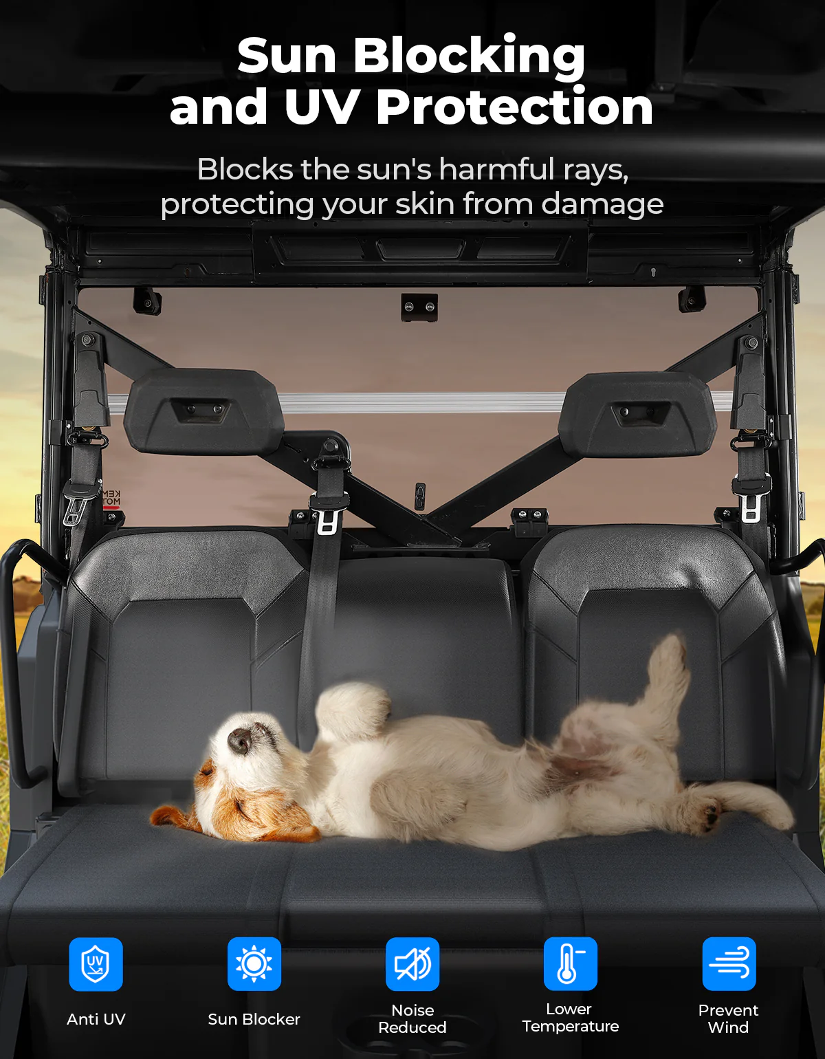 2-IN-1 Foldable Vented Rear Window for Polaris Ranger XP 1000/Crew 2017-2026 - Image 7