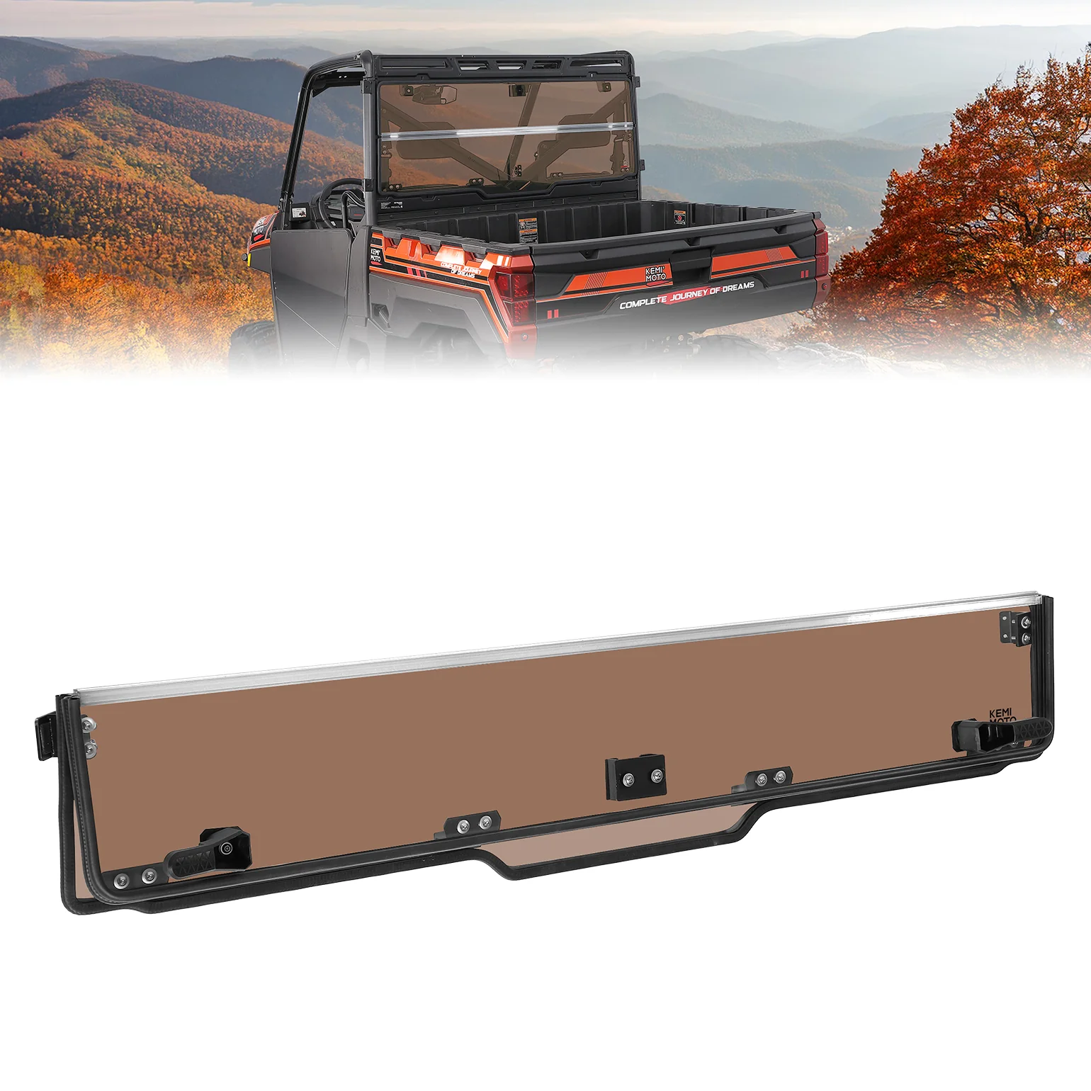 2-IN-1 Foldable Vented Rear Window for Polaris Ranger XP 1000/Crew 2017-2026 - Image 9