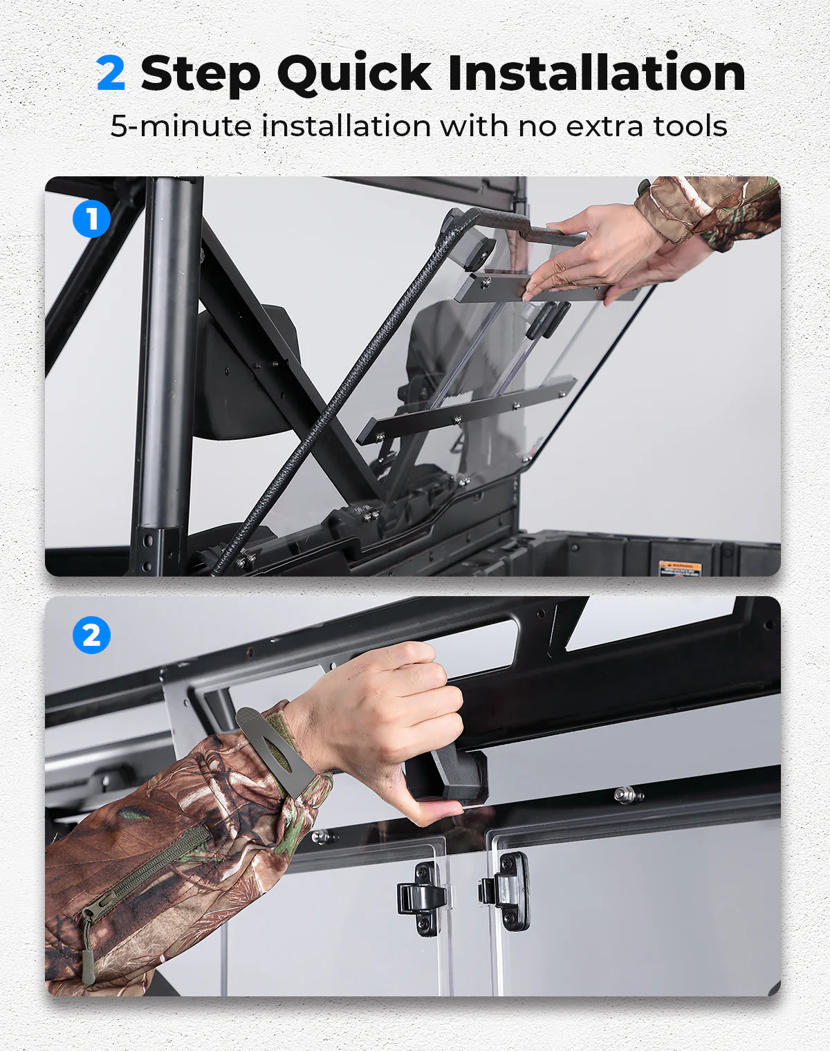 2-in-1 Sliding Rear Window for Polaris Ranger XP 1000/ Ranger 1000 2017-2026 - Image 6