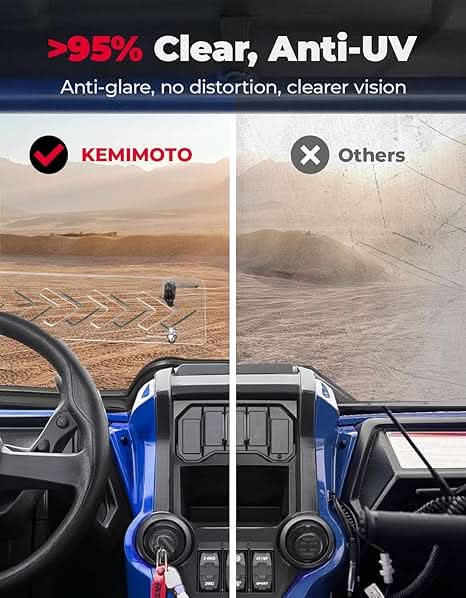 2-IN-1 UTV Front Windshield with Vents for Talon 1000X/1000R - Image 3