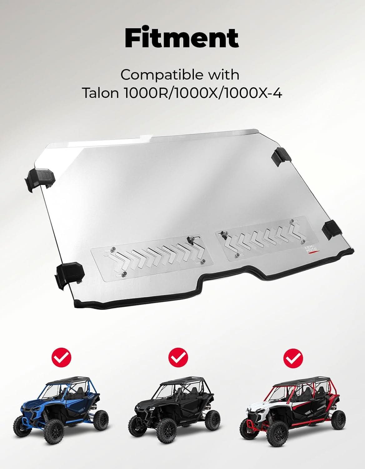 2-IN-1 UTV Front Windshield with Vents for Talon 1000X/1000R - Image 7