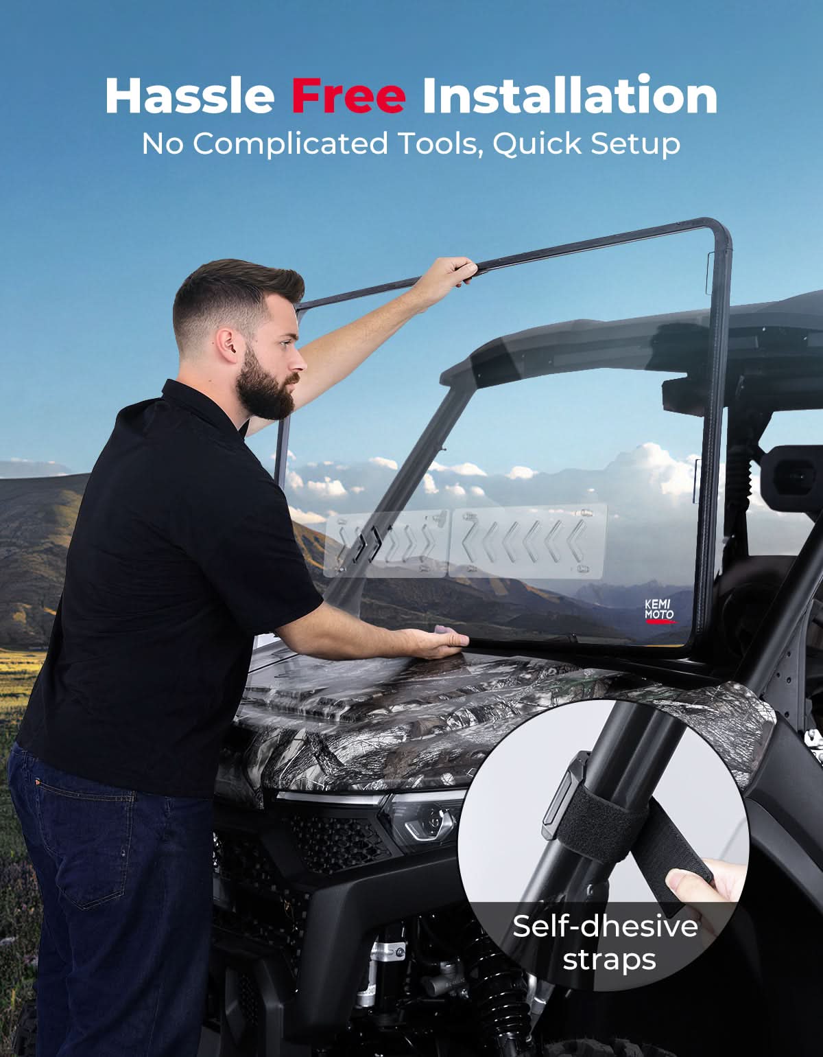2-in-1 Vented Front Windshield for CFMOTO UFORCE U10 Pro|XL - Image 4