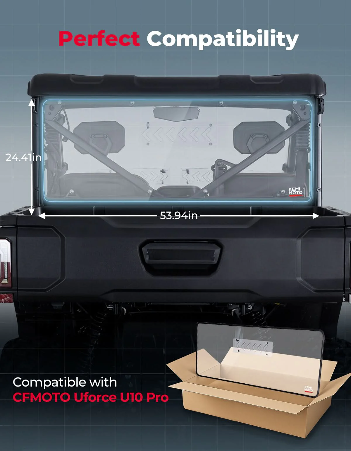 2-in-1 Vented Rear Windshield for CFMOTO UFORCE U10 Pro|XL - Image 6
