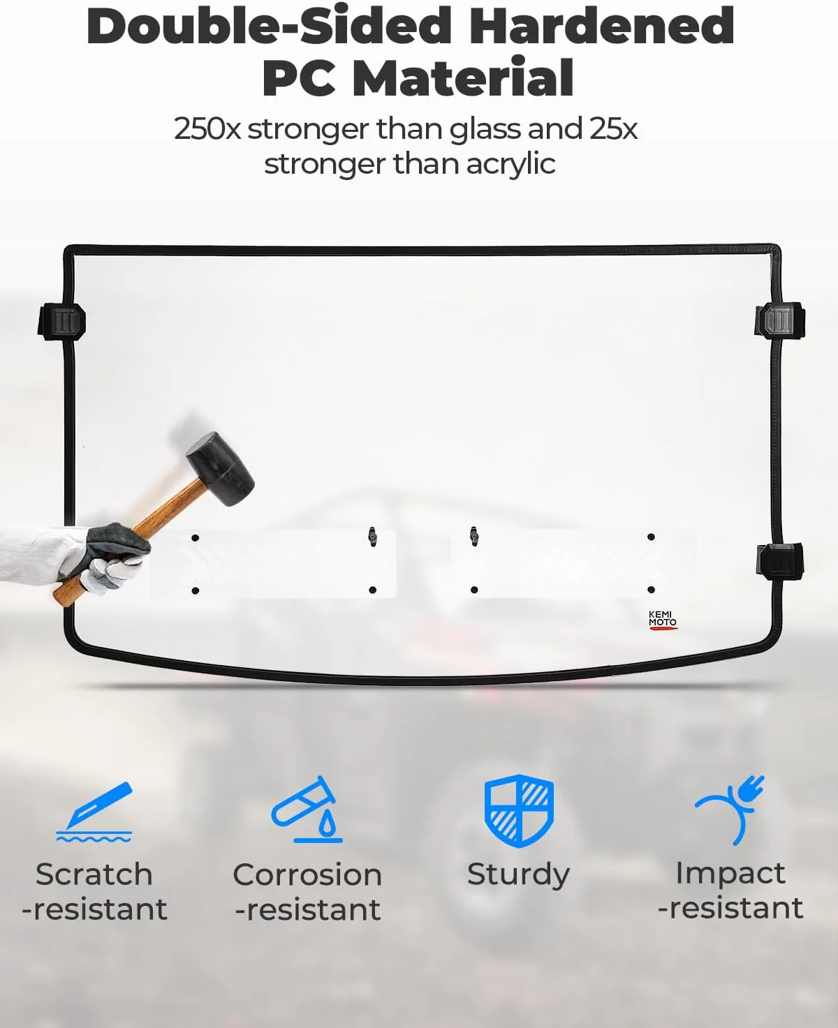 2-IN-1 Vented Windshield for Polaris Ranger XP 900/XP 1000/Crew 2014-2026 - Image 2