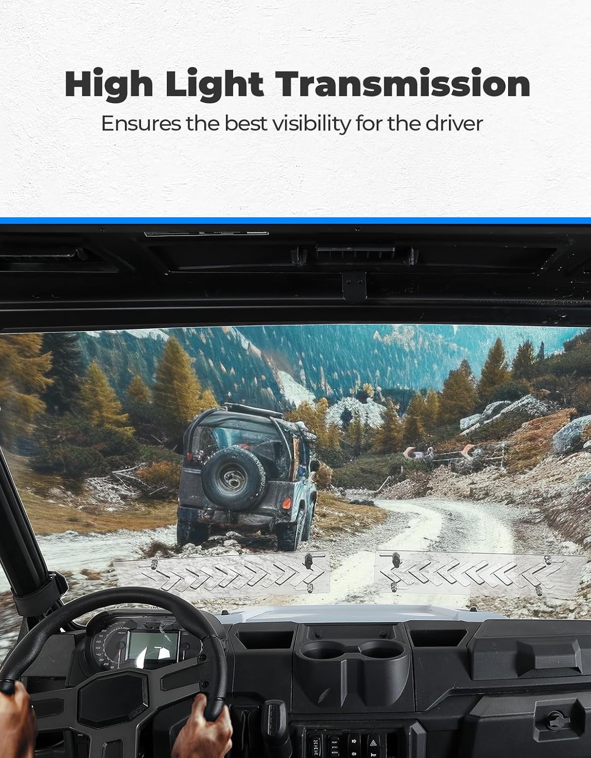 2-IN-1 Vented Windshield for Polaris Ranger XP 900/XP 1000/Crew 2014-2026 - Image 4