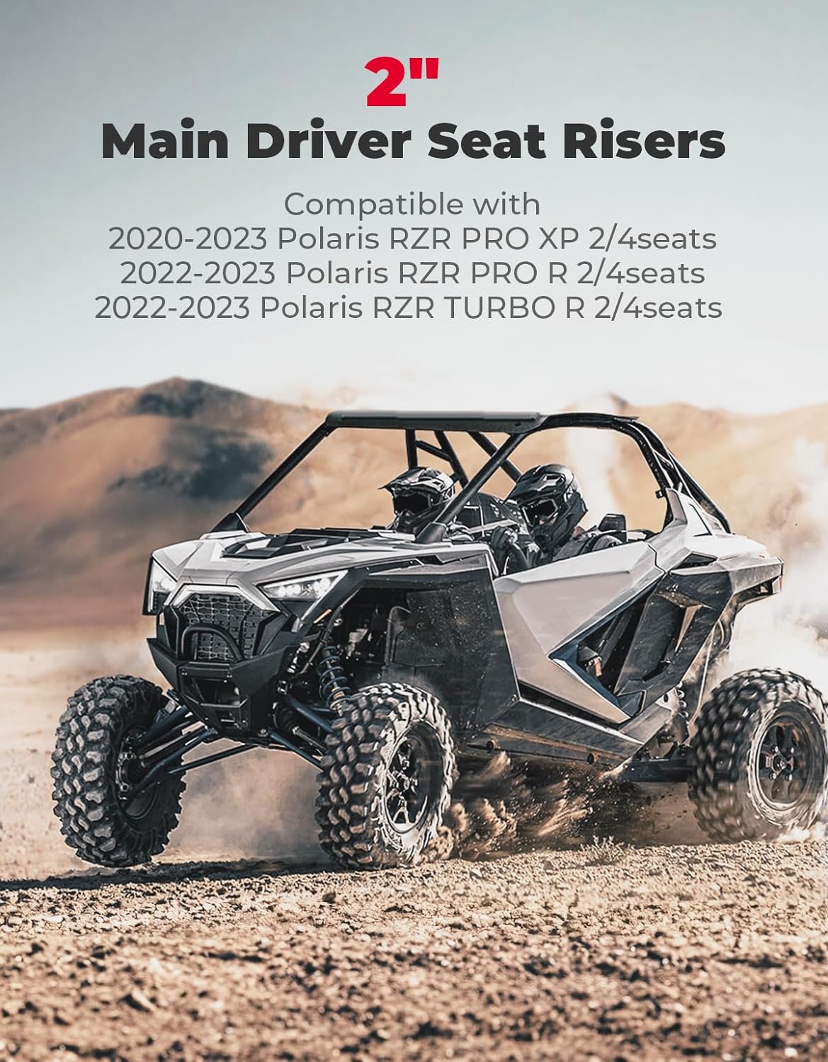 2" Main Driver Seat Risers for RZR PRO XP 2020-2023 (4PCS) - Image 4