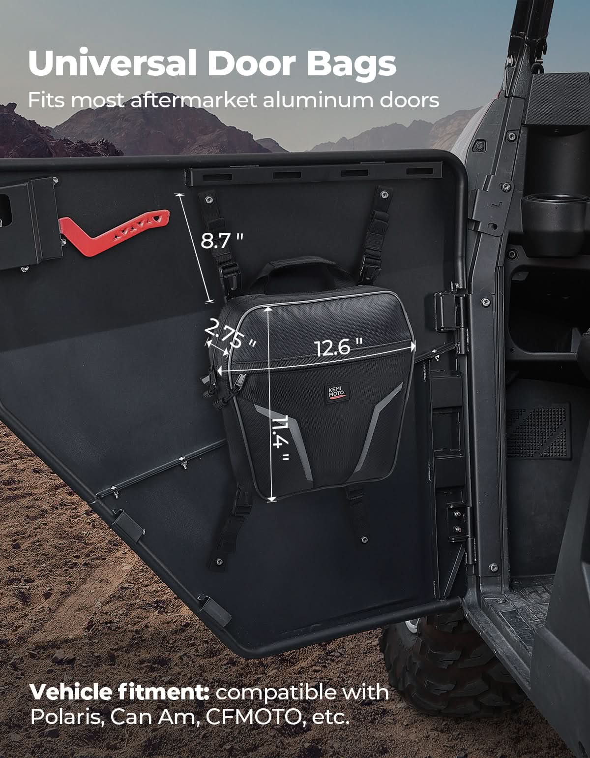 Universal Door Storage Bags for Polaris RZR, Ranger, Can-Am, CFMOTO - Image 2