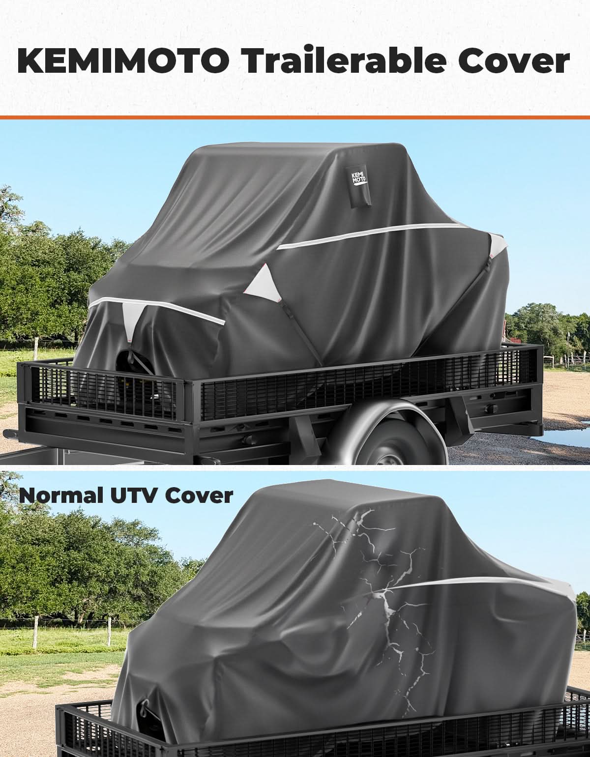 2-Seater UTV Trailering Cover for Ranger,Defender, Uforce, Mule - Image 7