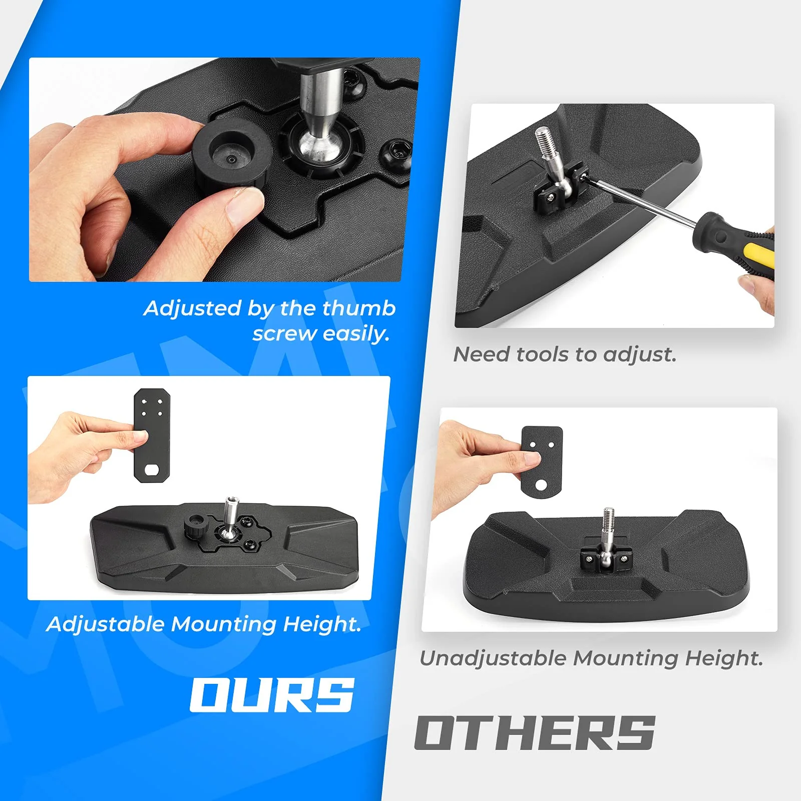 Rear View Mirror for Polaris Ranger 500/570/900 XP S/1000 XP - Image 3
