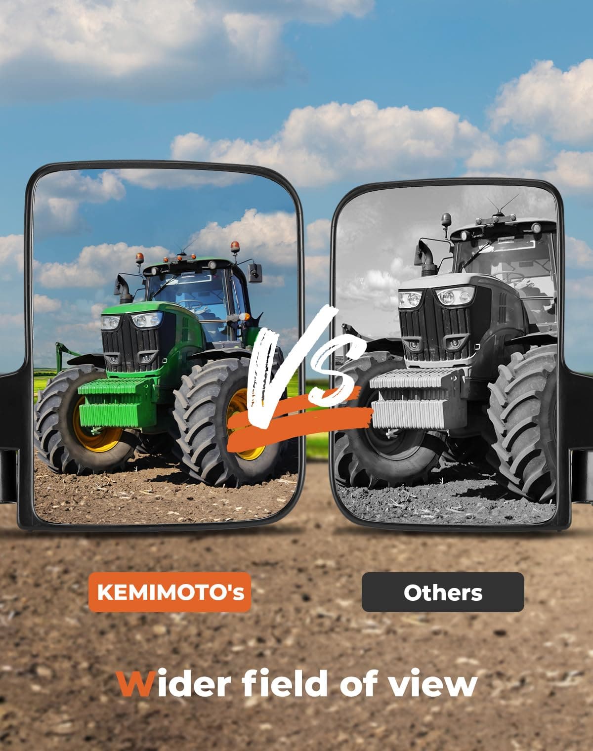 Magnetic Side Mirrors for UTV Golf Cart Tractor Forklifts - Image 3