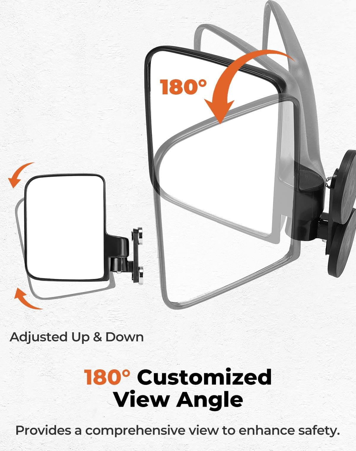 Magnetic Side Mirrors for UTV Golf Cart Tractor Forklifts - Image 4