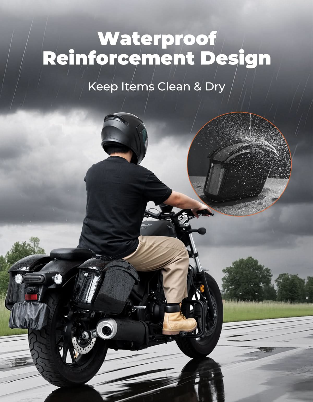 22L Hard Saddlebags with Lock, Waterproof for Cruiser & Dyna - Image 5