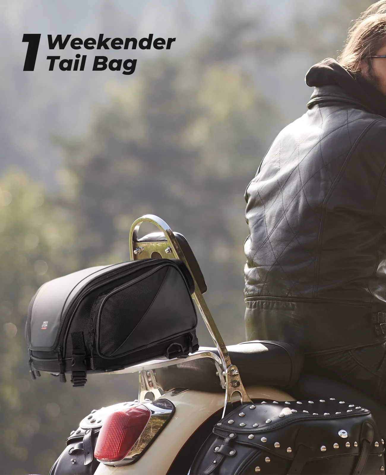 Motorcycle Tail Bag Expandable Sissy bar Bag 22L for Sportster Softail Dyna Touring - Image 3