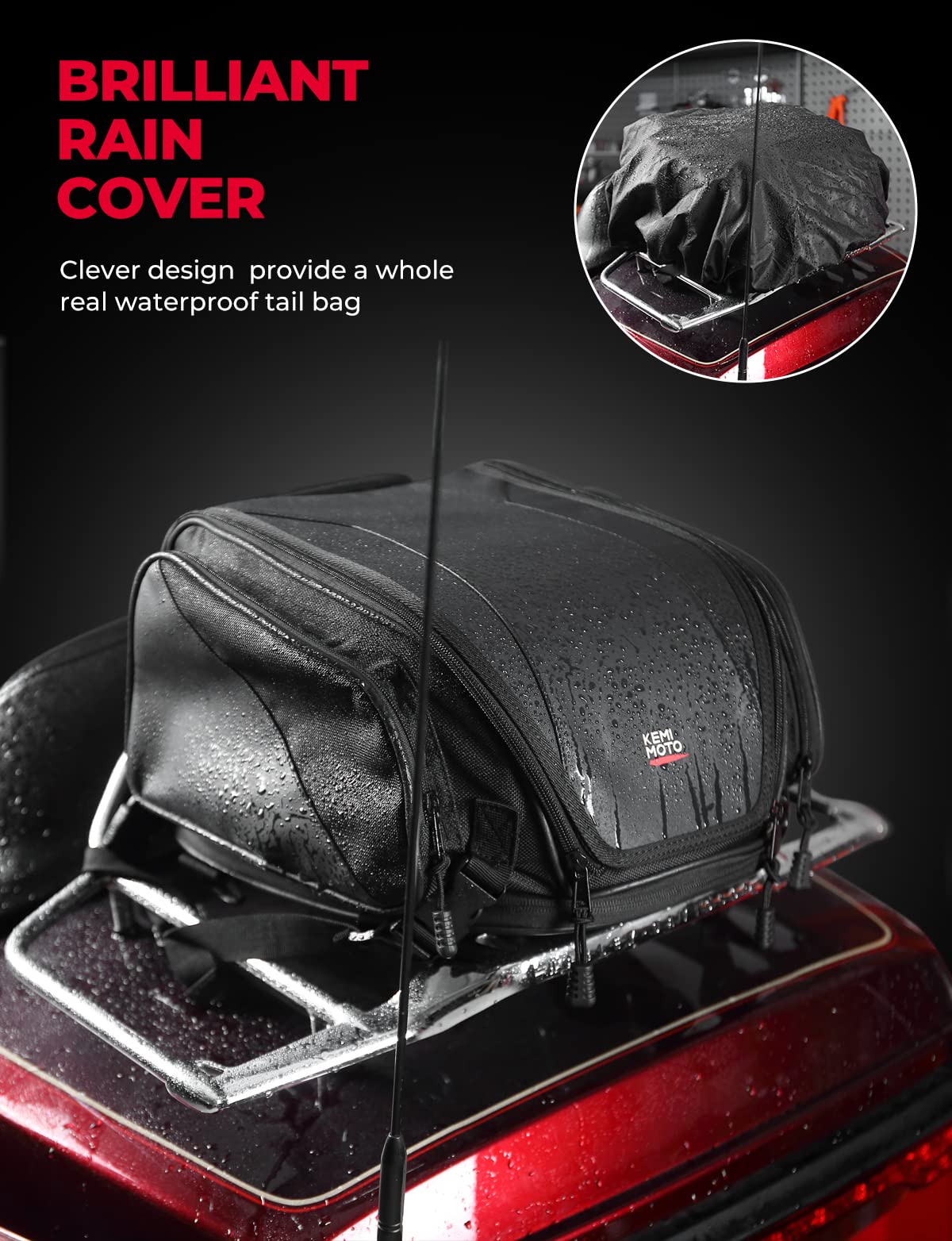 Motorcycle Tail Bag Expandable Sissy bar Bag 22L for Sportster Softail Dyna Touring - Image 5