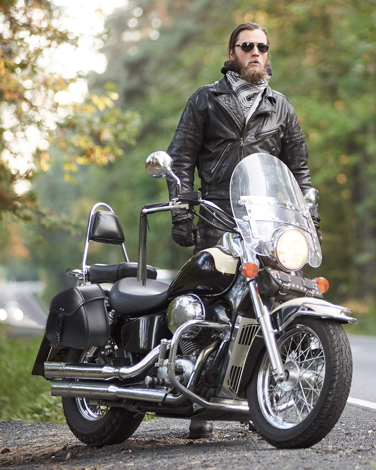 24L PU Leather Motorcycle Saddlebags - Image 6