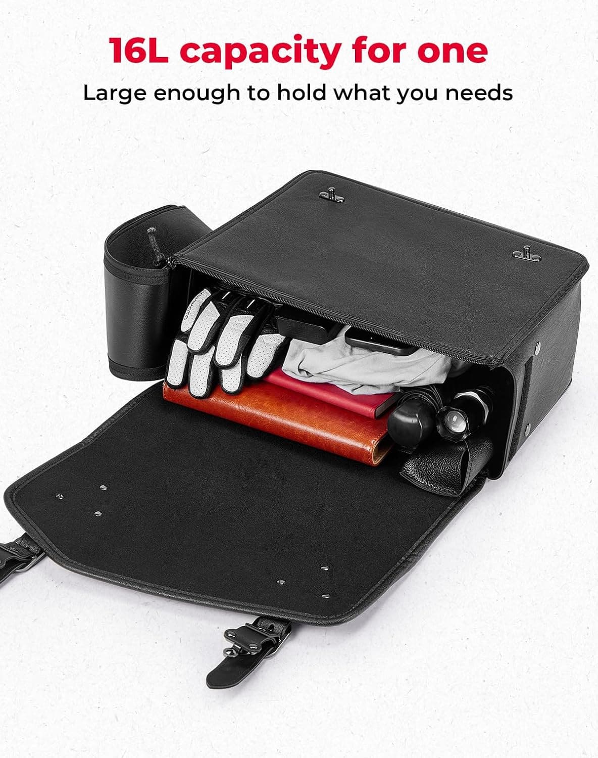 24L Saddlebags PU Leather Side Bags for Sportster Softail Dyna - Image 2