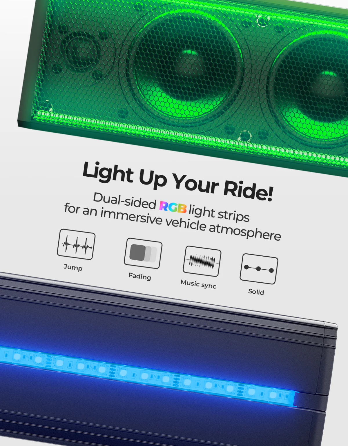26 Inch UTV Sound Bar w/ MUSIC SYNC RGB Multicolor Lights - Image 7