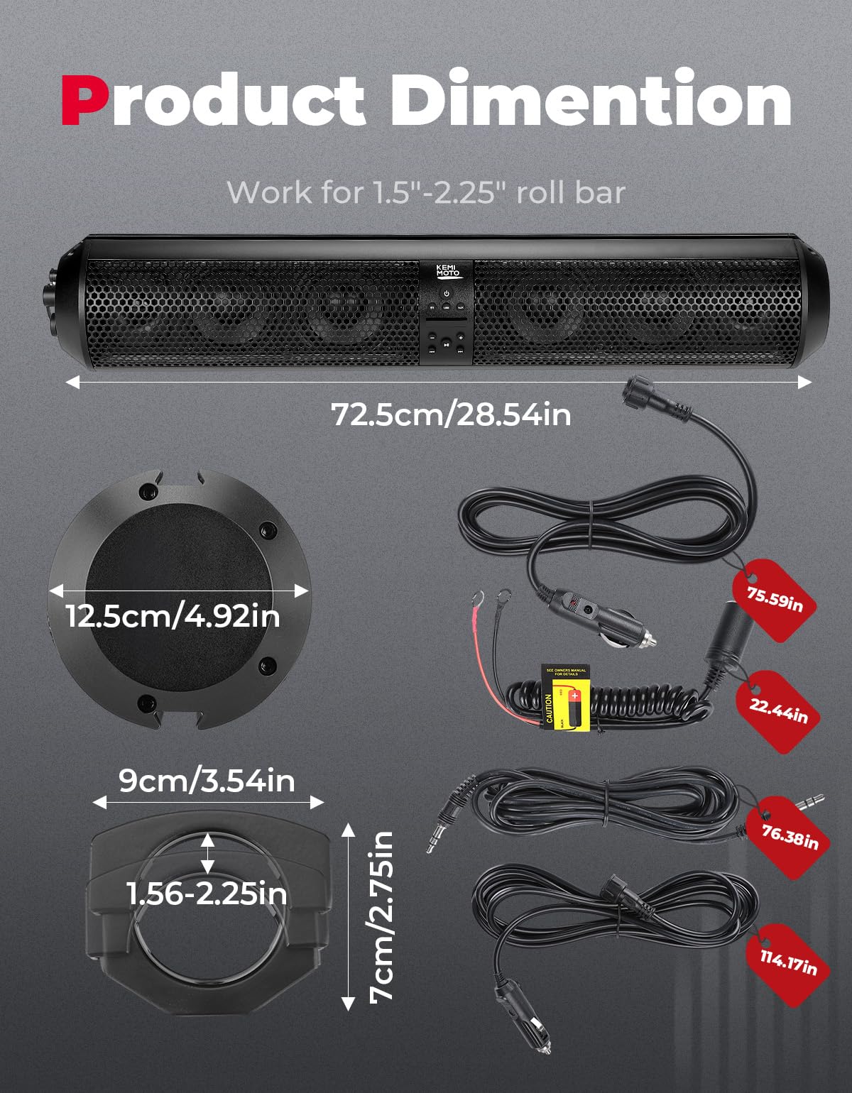28 Inch RGB Bluetooth Soundbar for Golf Carts - Image 6
