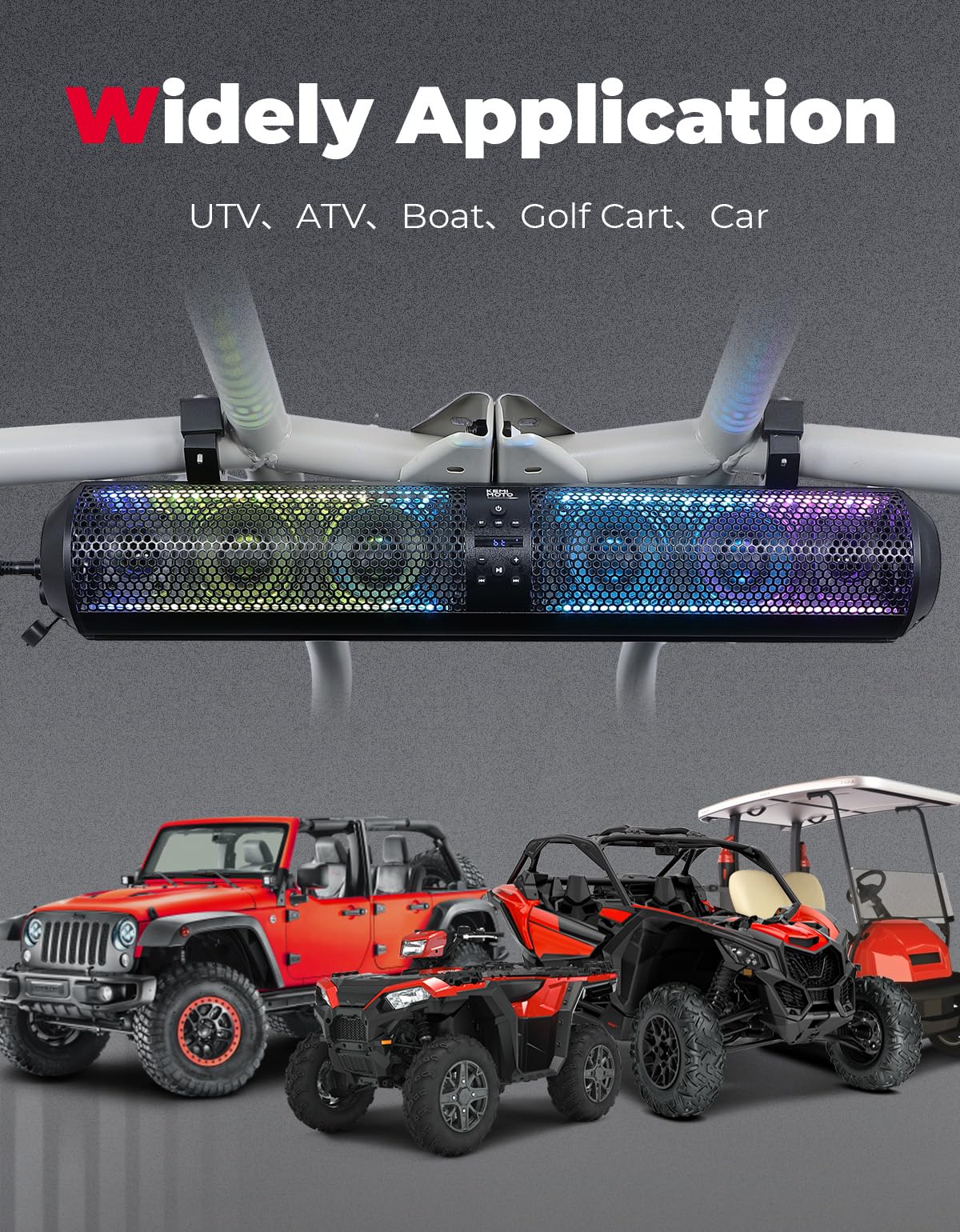 28 Inch RGB Bluetooth Soundbar for Boats - Image 7