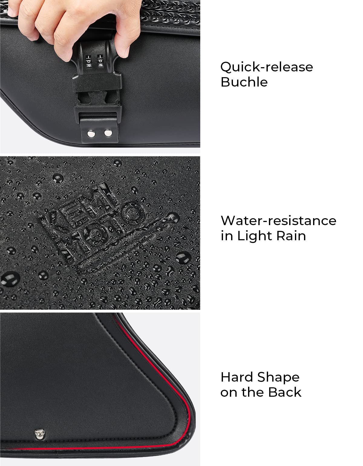 28L Synthetic Leather Saddlebags with Lock for Sportster 883 Softail Dyna - Image 4