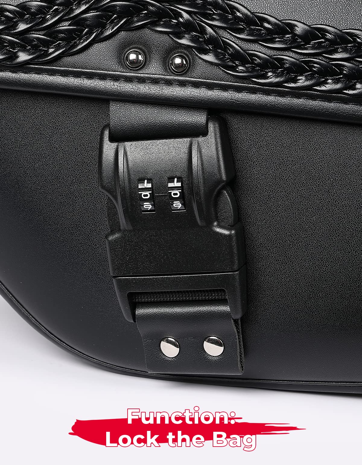 28L Synthetic Leather Saddlebags with Lock for Sportster 883 Softail Dyna - Image 5