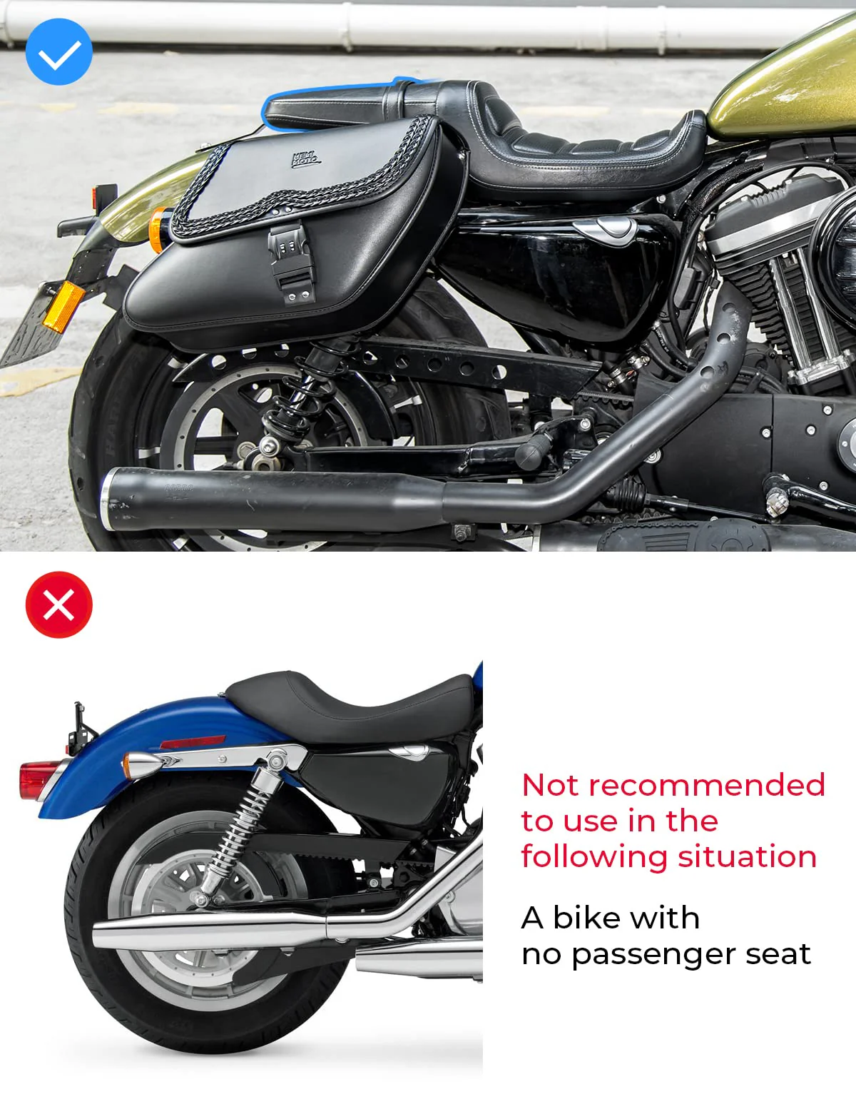 28L Synthetic Leather Saddlebags with Lock for Sportster 883 Softail Dyna - Image 6