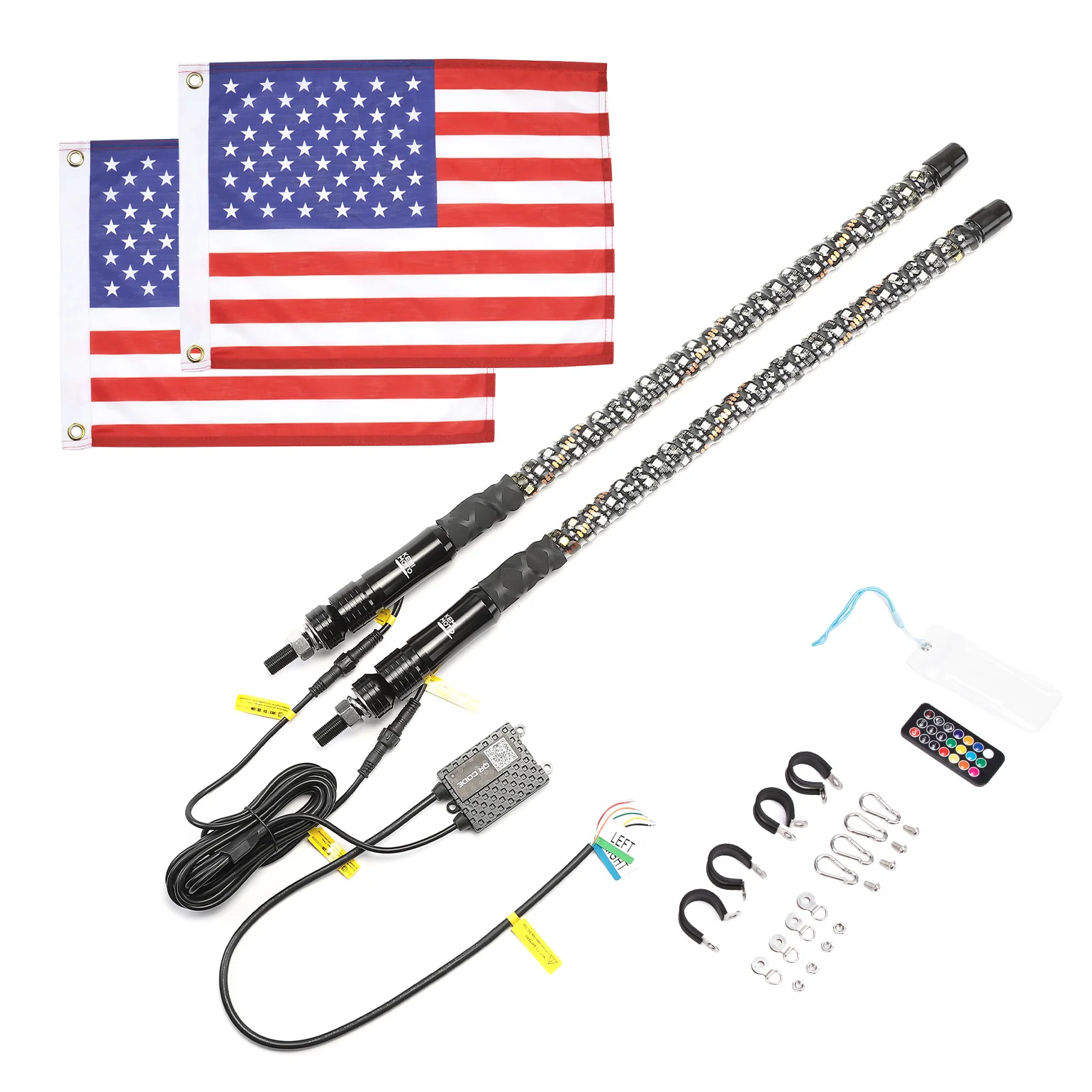 1FT/2FT 2PCS Spiral Whip Light Bluetooth Control - Image 2