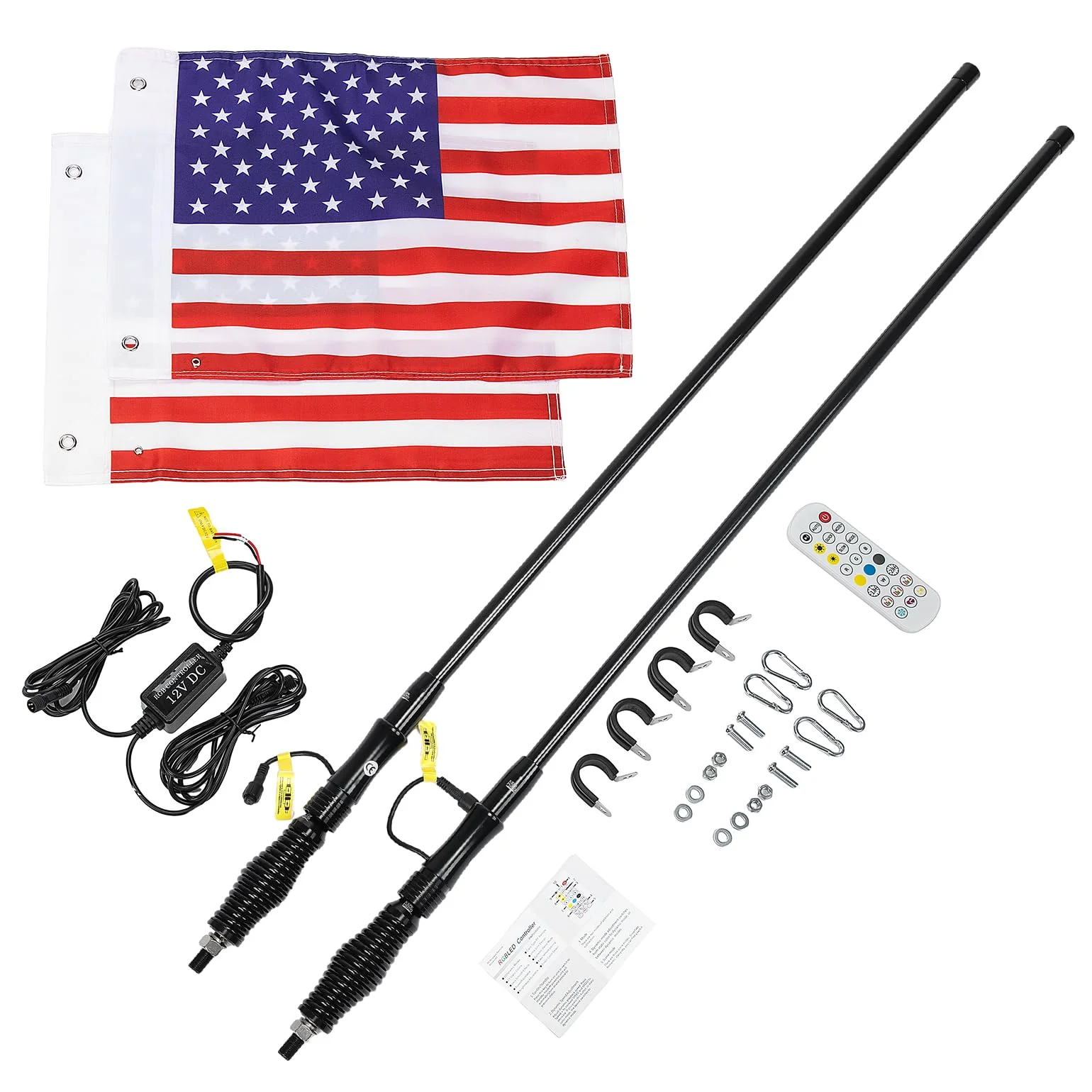 3FT Black Limited LED Whip Light with RF Remote Control 2pcs - Image 10